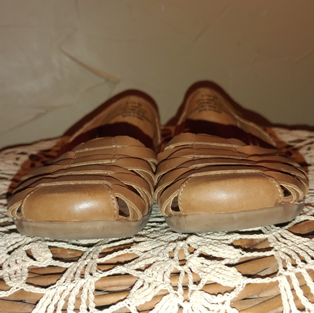 BareTraps Elton Chestnut Brown Tan Leather Huarache Gladiator Flats Shoes 6M - Picture 5 of 13